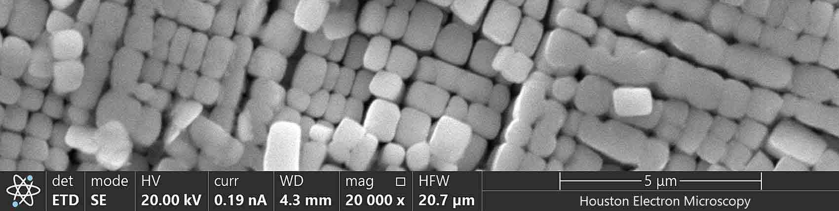 Scanning Elecctron Microscopy image of a corroded pit